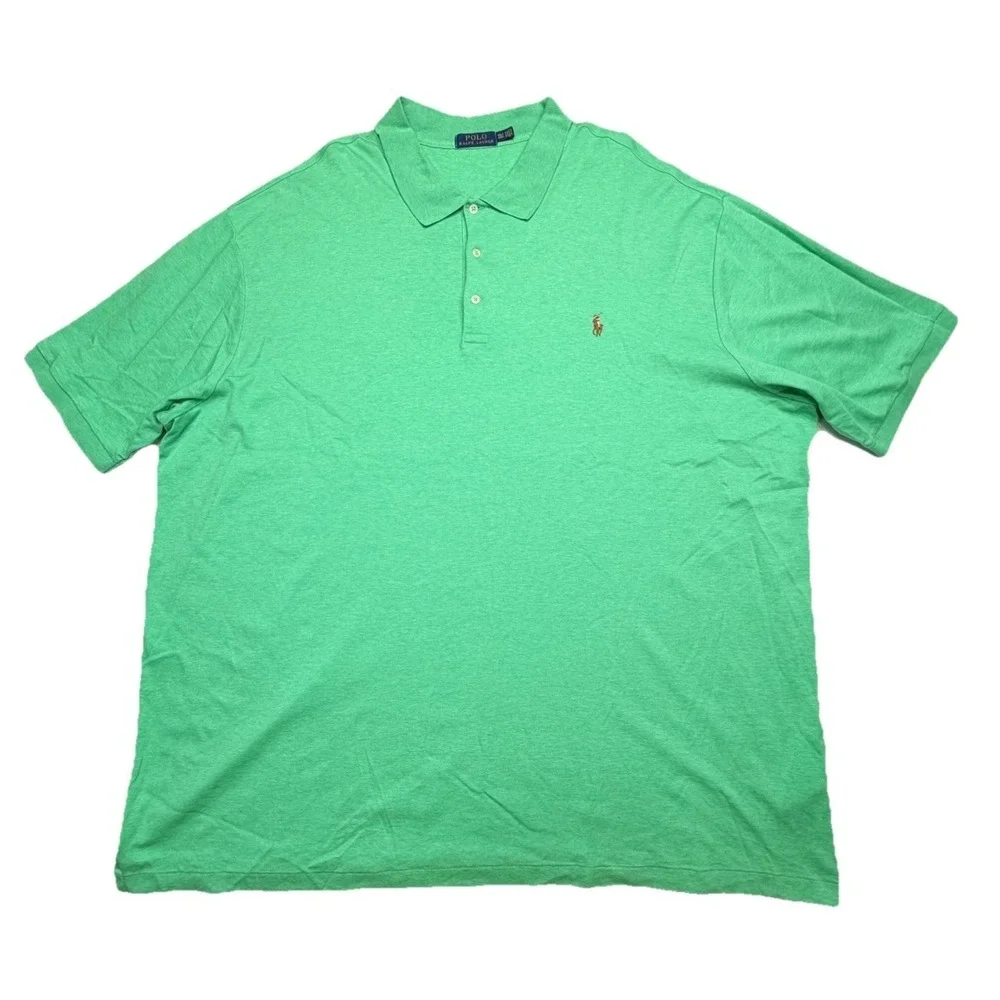 Polo Ralph Lauren Polo Shirt 4XLT Green Heather Pony Logo Big Tall
